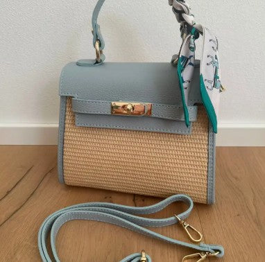 Personalised Medium Lily Raffia Bag