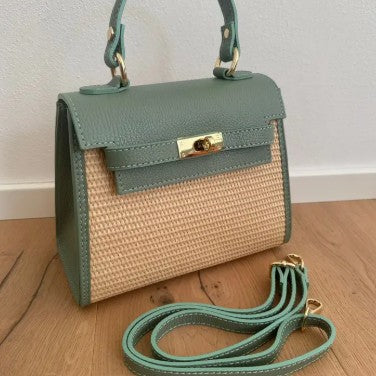 Personalised Medium Lily Raffia Bag
