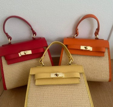 Personalised Medium Lily Raffia Bag