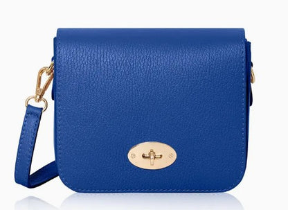 Personalised Italian Genuine Leather Cross body Bag with Metal Clasp