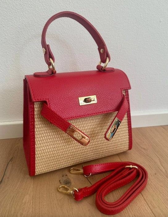 Personalised Medium Lily Raffia Bag