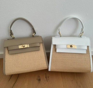 Personalised Medium Lily Raffia Bag
