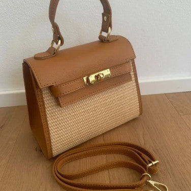 Personalised Medium Lily Raffia Bag