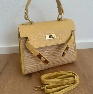 Personalised Medium Lily Raffia Bag