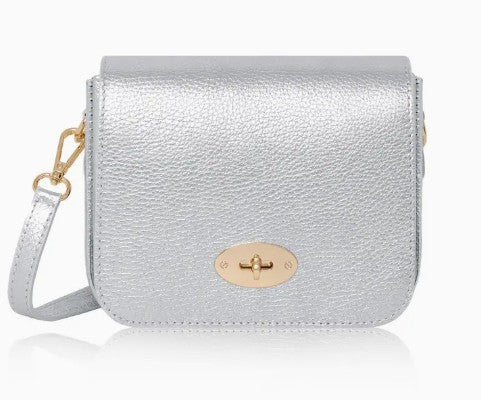 Personalised Italian Genuine Leather Cross body Bag with Metal Clasp