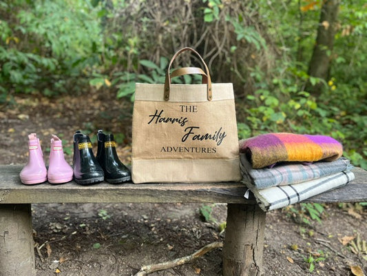 Personalised Family Market Tote - Natural Jute