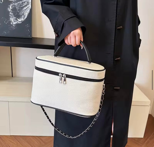 Personalised White Canvas Vanity Case