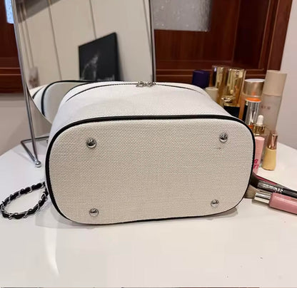 Personalised White Canvas Vanity Case