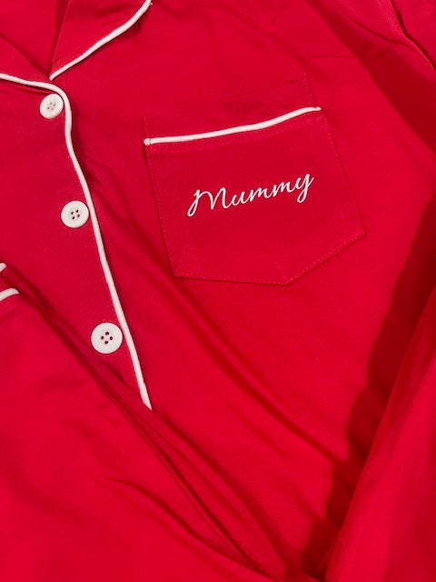 Personalised Red Christmas Pyjamas- Adults
