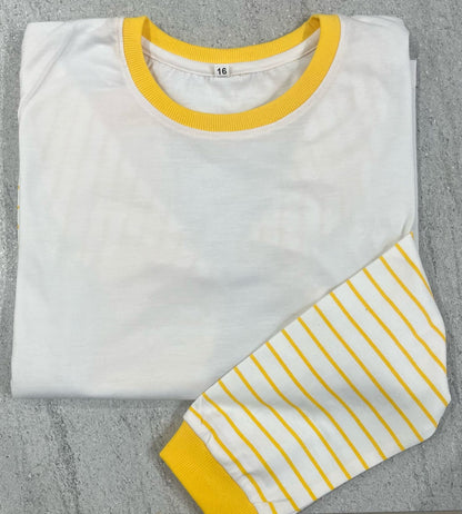 Personalised kids yellow pyjamas