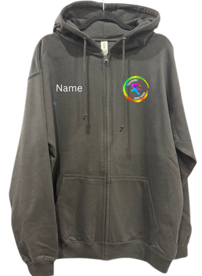 Footworkz Dance- Personalised Black Classic Zip Hooded Sweatshirt/Hoodie